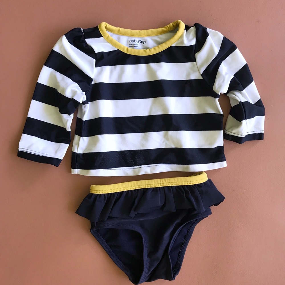 GAP Baby Girl Stripe Rashguard Swim set